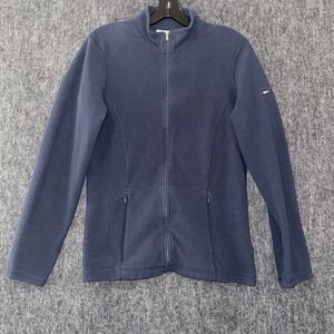 LL Bean Womens Long Sleeve Fleece Zippered Jacket Size Small Reg Blue Pockets